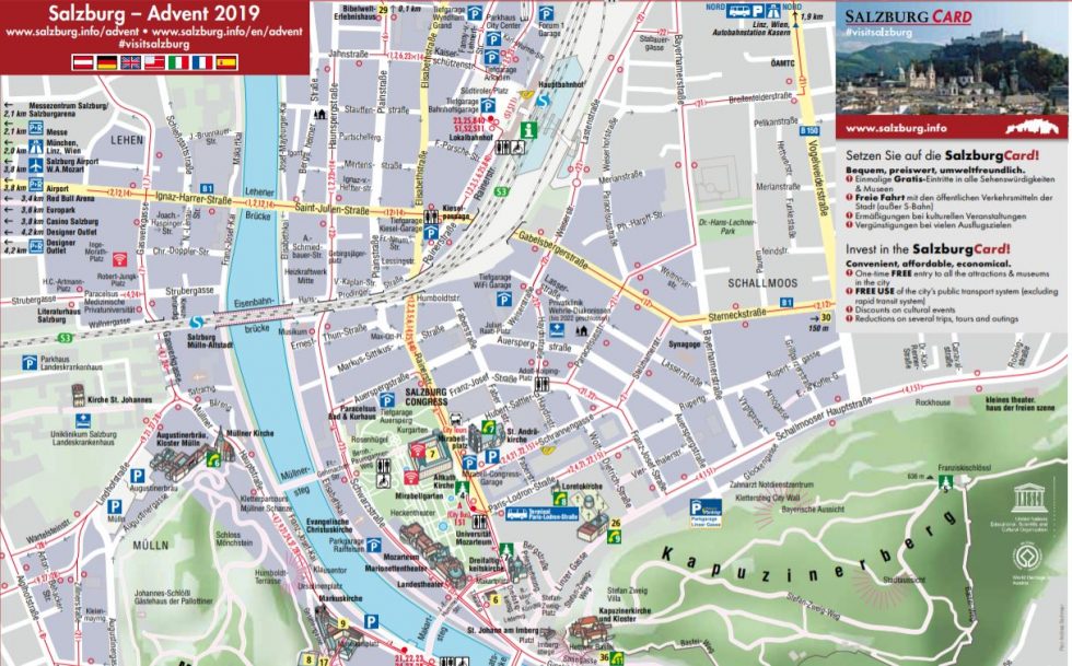 Gratis Salzburg Stadtplan Mit Sehenswürdigkeiten Zum Download - PLANATIVE